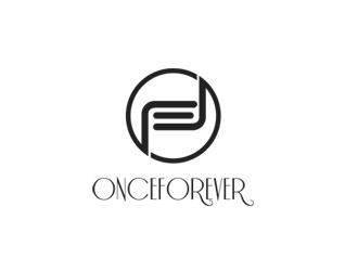 郭慶忠的英文：onceforever  +中文：萬(wàn)姿艾唯logo設(shè)計(jì)
