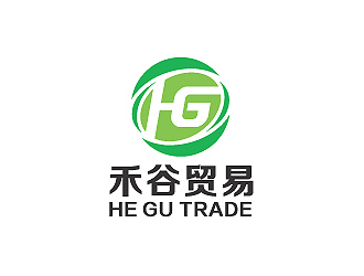彭波的禾谷貿(mào)易公司對稱圖標logo設計
