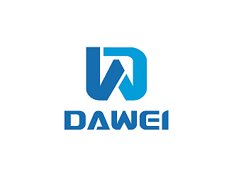 彭波的DaWei字母LOGO設(shè)計(jì)，酷炫簡(jiǎn)潔，有力量感l(wèi)ogo設(shè)計(jì)