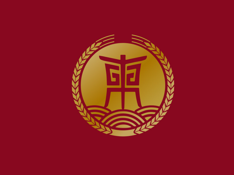 白酒品牌，東方麥穗logo設計