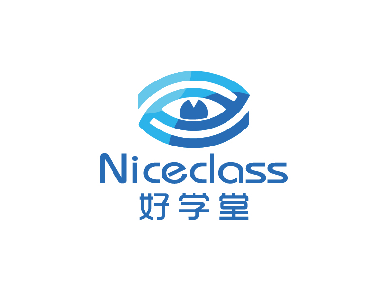 楊忠的英文名字是“Niceclass ”，中文名字是“好學(xué)堂”logo設(shè)計